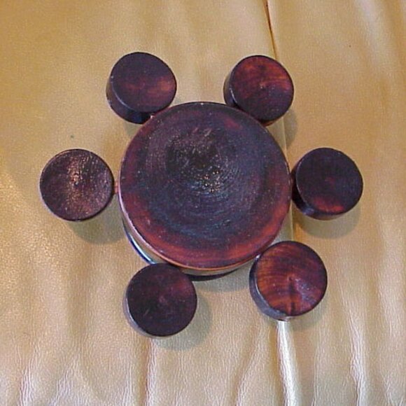 VTG 2 piece Hand Carved Wooden Mushroom & Toadstools Folk Art Display Sculpture - Picture 3 of 9